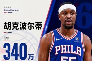胡克波尔蒂加盟76人,年薪340万,自诩冠军中锋!Shams报道