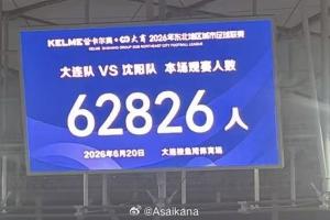 东北超大连对阵沈阳观赛人数达62826人，创业余联赛苏超62329人纪录